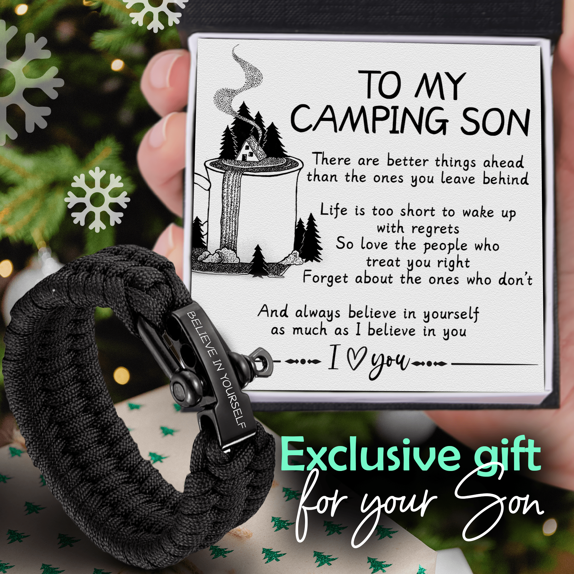 Paracord Rope Bracelet - Camping - To My Son - Always Believe In Yourself As Much As I Believe In You - Gbxa16009