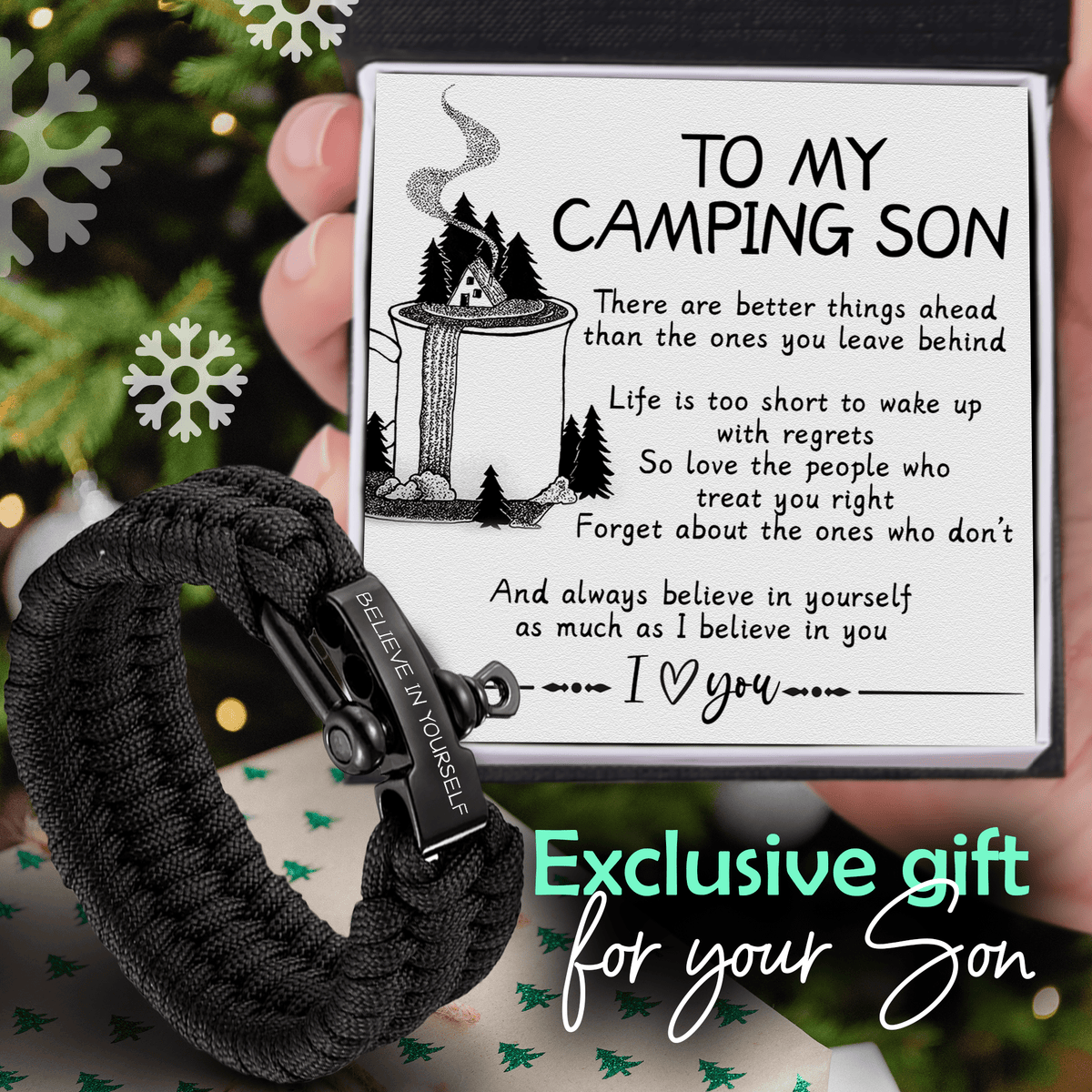 Paracord Rope Bracelet - Camping - To My Son - Always Believe In Yourself As Much As I Believe In You - Gbxa16009