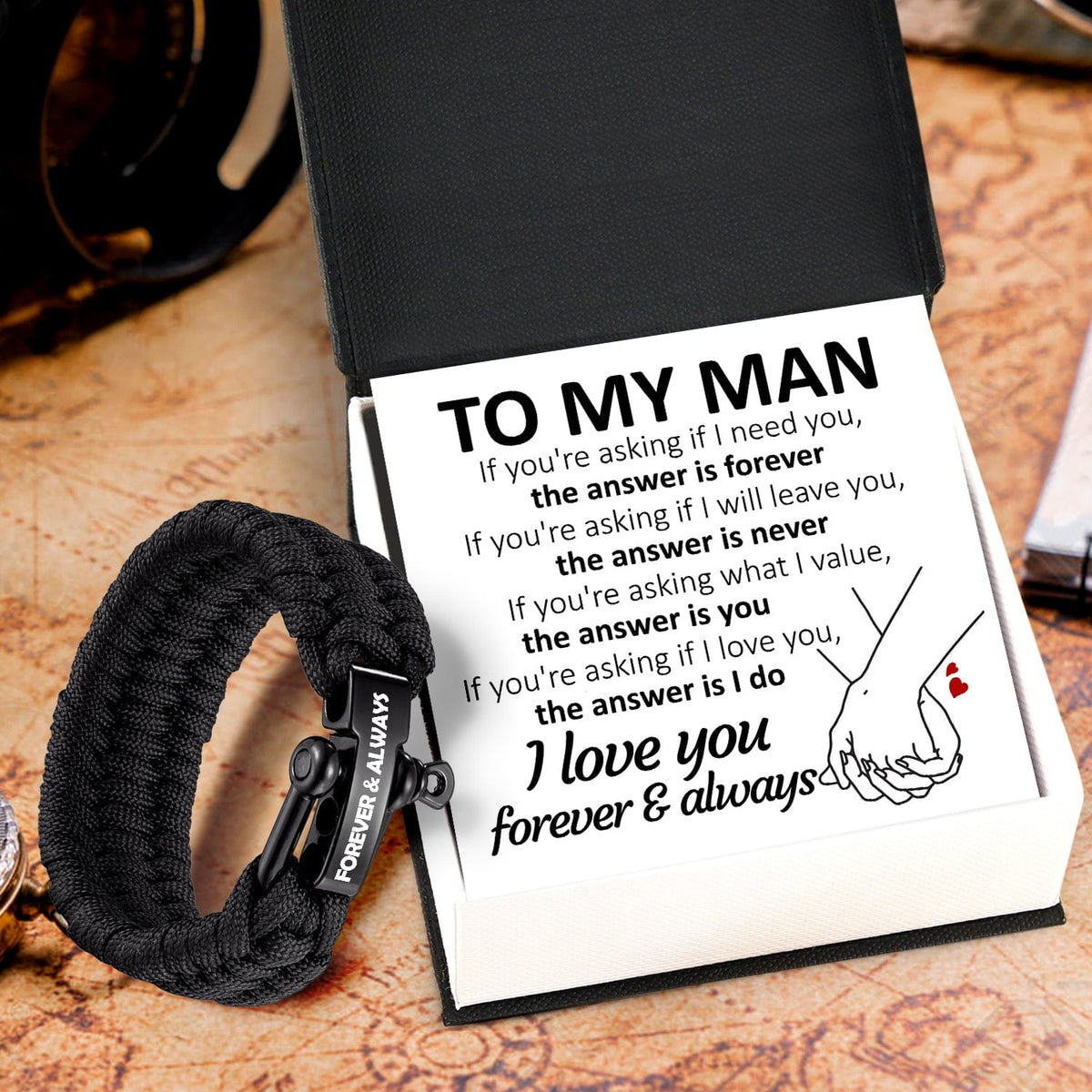 Paracord Rope Bracelet - Family - To My Man - If You're Asking What I Value, The Answer Is You - Gbxa26013