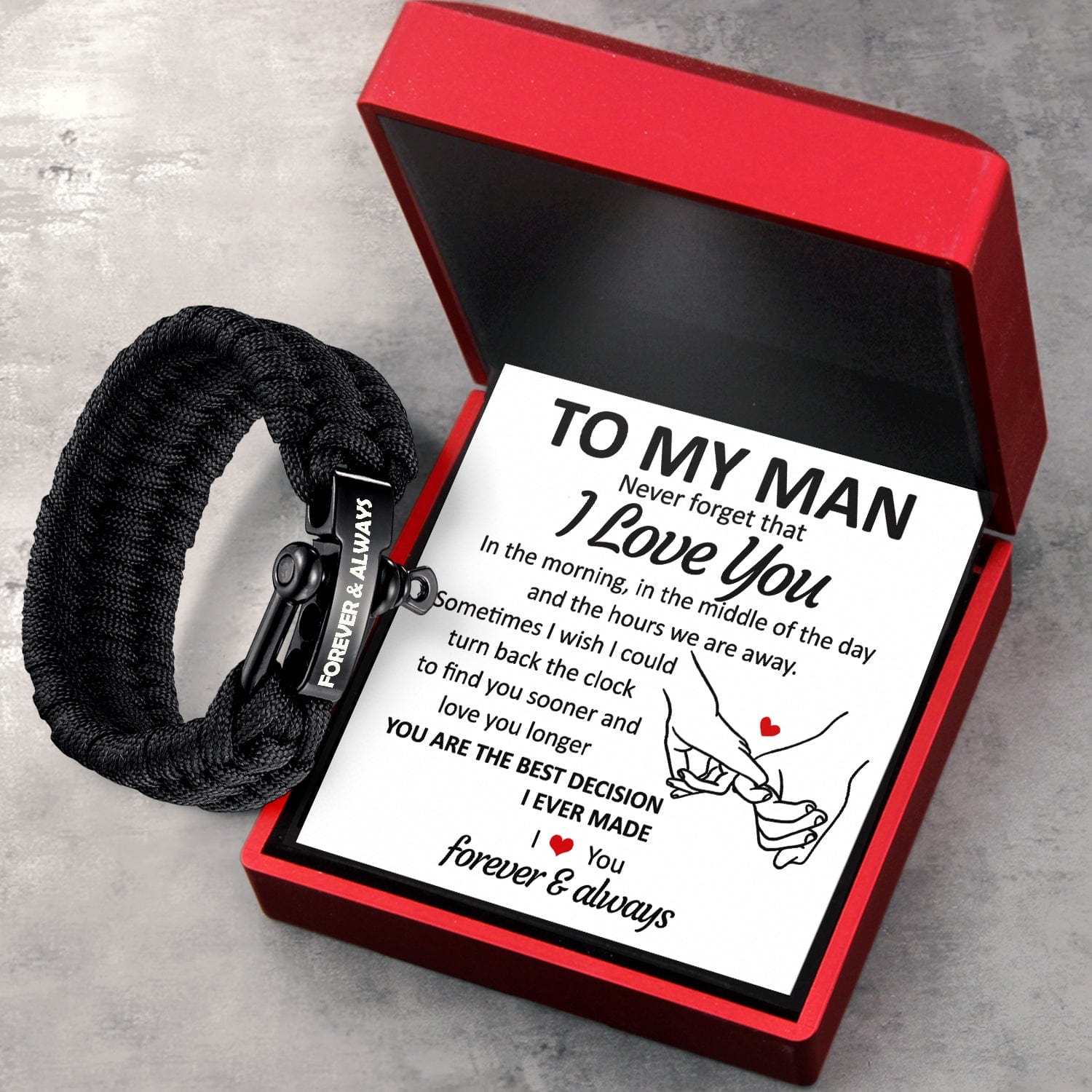 Paracord Rope Bracelet - Family - To My Man - You Are The Best Decision I Ever Made - Gbxa26014