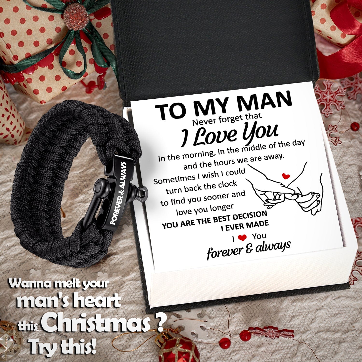 Paracord Rope Bracelet - Family - To My Man - You Are The Best Decision I Ever Made - Gbxa26014