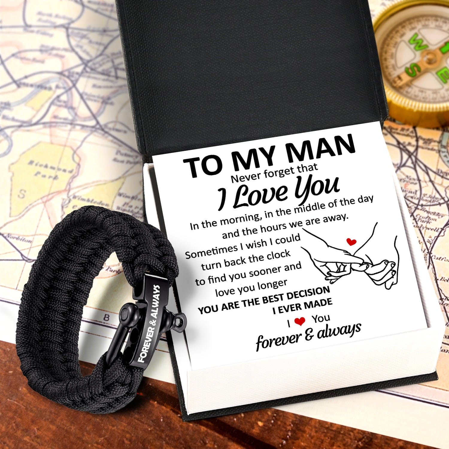 Paracord Rope Bracelet - Family - To My Man - You Are The Best Decision I Ever Made - Gbxa26014