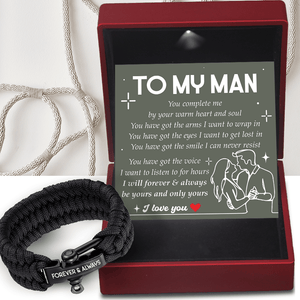 Paracord Rope Bracelet - Family - To My Man - You Have Got The Smile I Can Never Resist - Gbxa26020