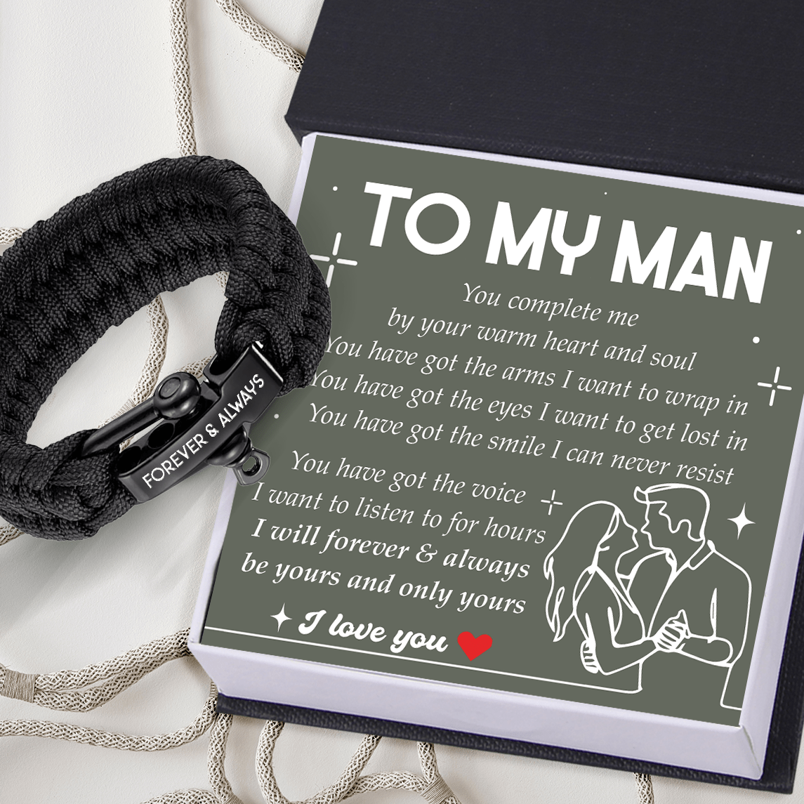 Paracord Rope Bracelet - Family - To My Man - You Have Got The Smile I Can Never Resist - Gbxa26020