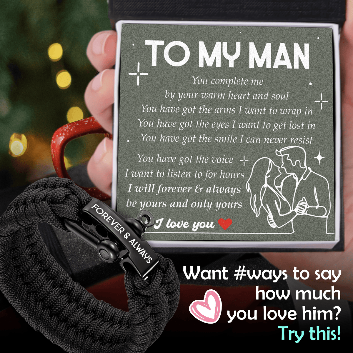 Paracord Rope Bracelet - Family - To My Man - You Have Got The Smile I Can Never Resist - Gbxa26020