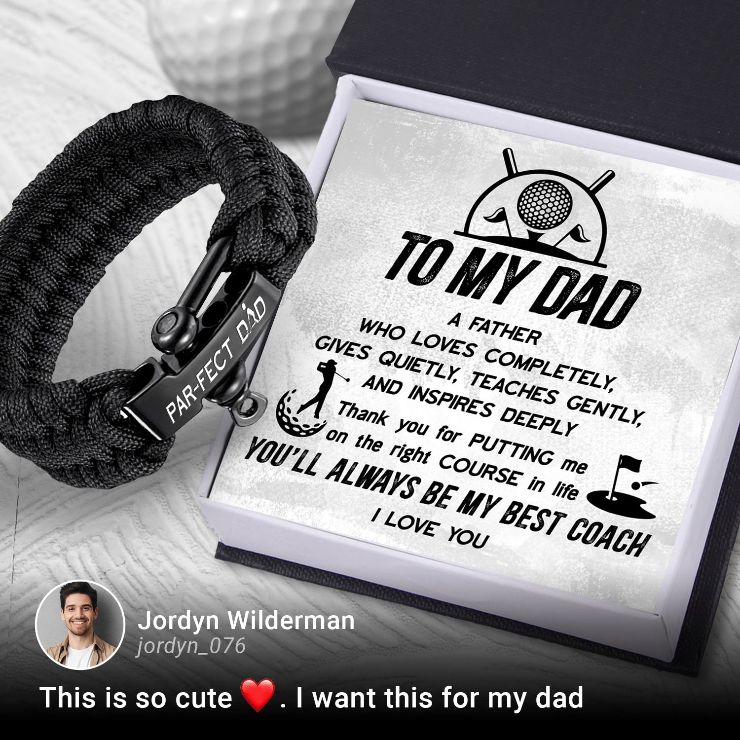 Paracord Rope Bracelet - Golf - To My Dad - You'll Always Be My Best Coach - Gbxa18004