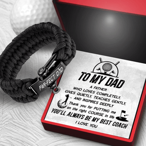 Paracord Rope Bracelet - Golf - To My Dad - You'll Always Be My Best Coach - Gbxa18004