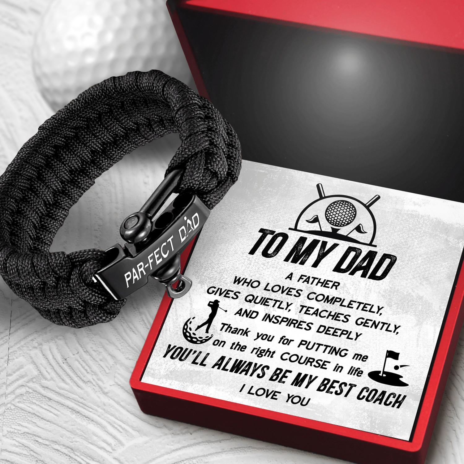 Paracord Rope Bracelet Golf To My Dad You ll Always Be My Best Coach Gbxa18004