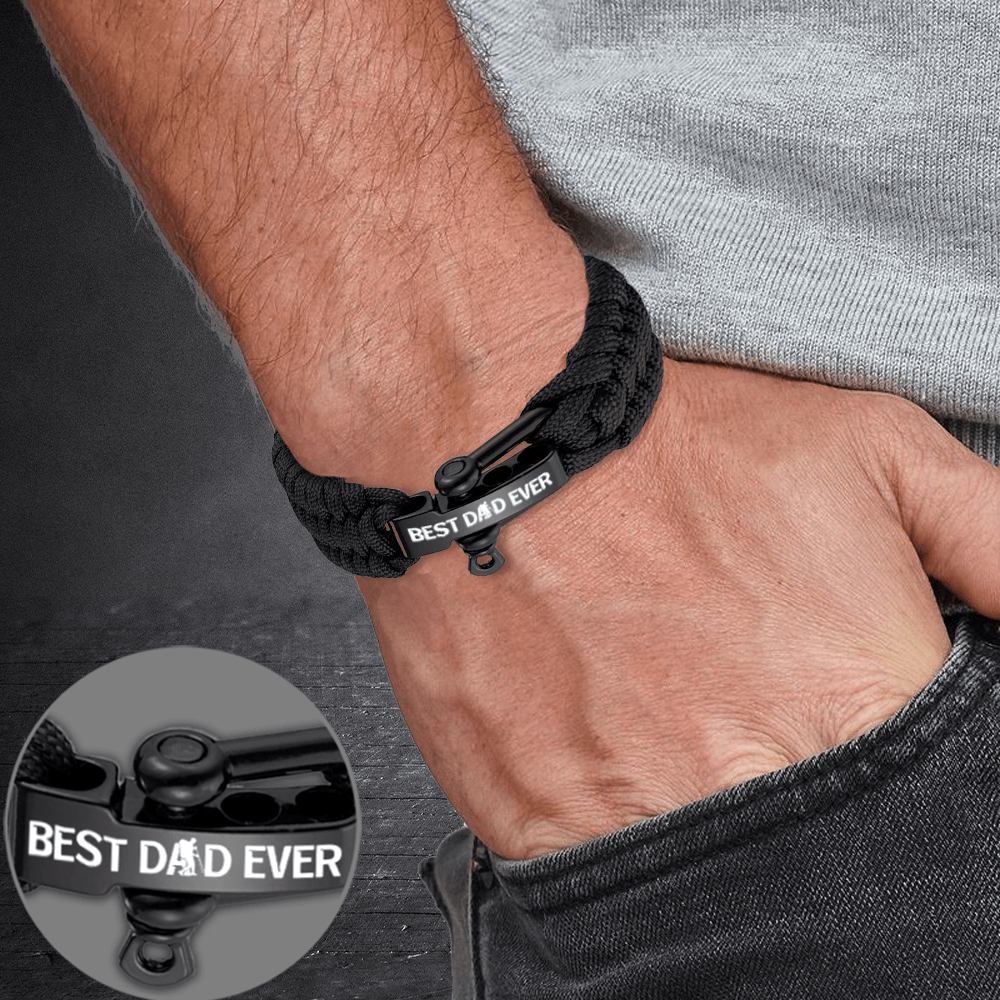Paracord Rope Bracelet - Hiking - To My Best Dad Ever - I Love You More Than The Trees In The Forest - Gbxa18001