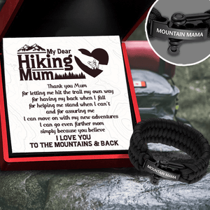 Paracord Rope Bracelet - Hiking - To My Dear Hiking Mum - Thank You Mum For Letting Me Hit The Trail My Own Way - Gbxa19004