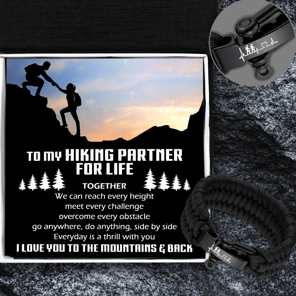 Paracord Rope Bracelet - Hiking - To My Hiking Partner For Life - I Love You To The Mountains & Back - Gbxa26005