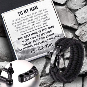 Paracord Rope Bracelet - Hiking - To My Man - My Hiking Partner - Gbxa26002