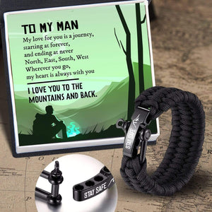 Paracord Rope Bracelet - Hiking - To My Man - Stay Safe - Gbxa26001