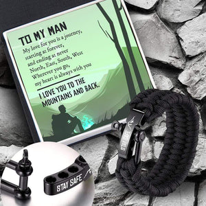 Paracord Rope Bracelet - Hiking - To My Man - Stay Safe - Gbxa26001