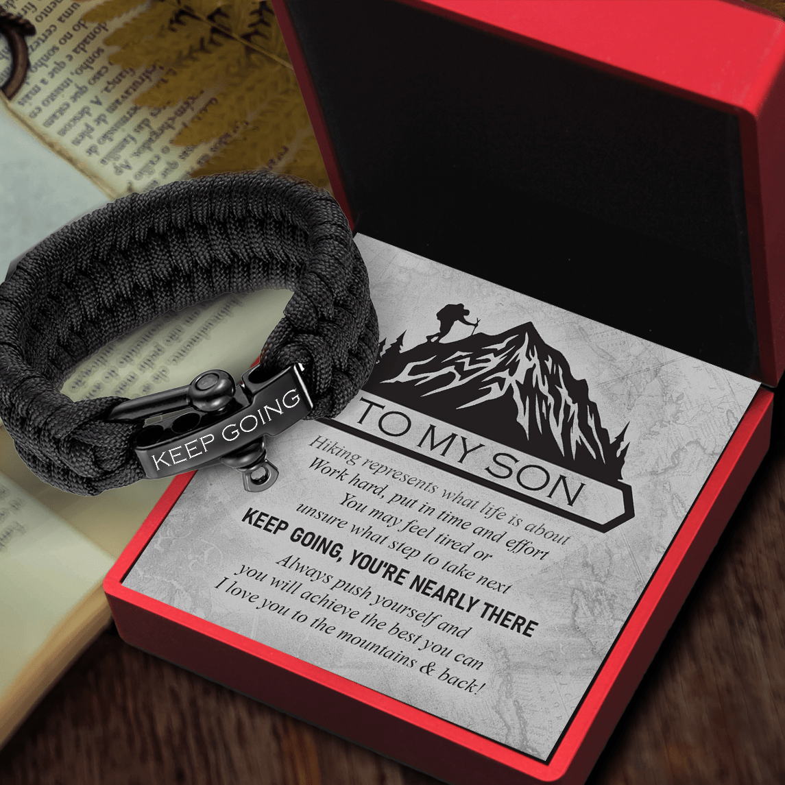 Paracord Rope Bracelet - Hiking - To My Son - Always Push Yourself And You Will Achieve The Best You Can - Gbxa16004