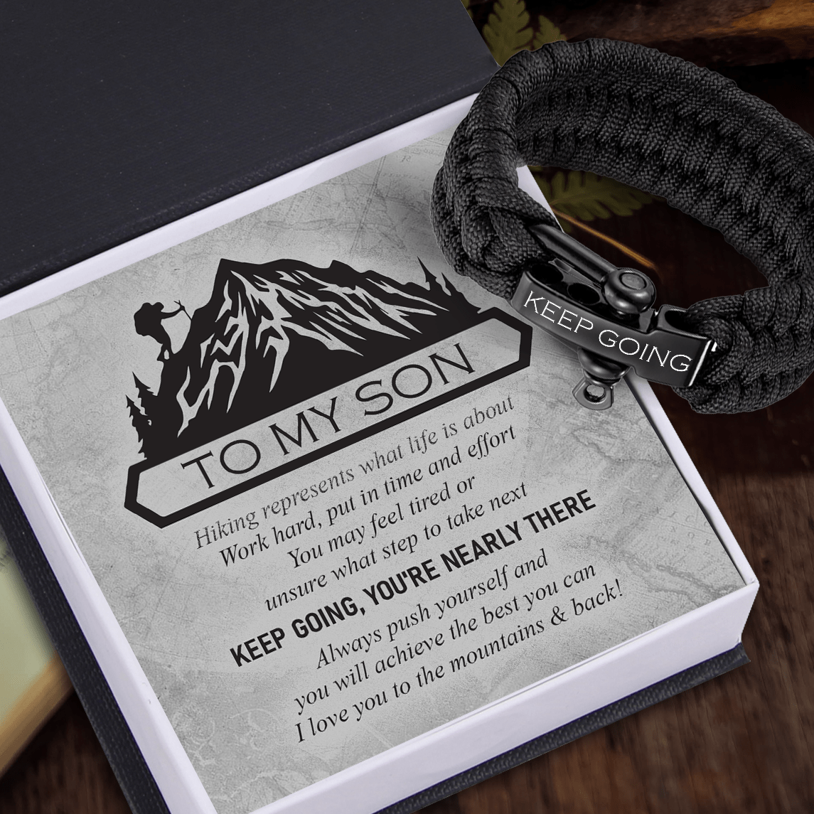 Paracord Rope Bracelet - Hiking - To My Son - Always Push Yourself And You Will Achieve The Best You Can - Gbxa16004