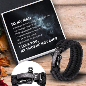 Paracord Rope Bracelet - Hunting - To My Man - How Much You Mean To Me - Gbxa26004