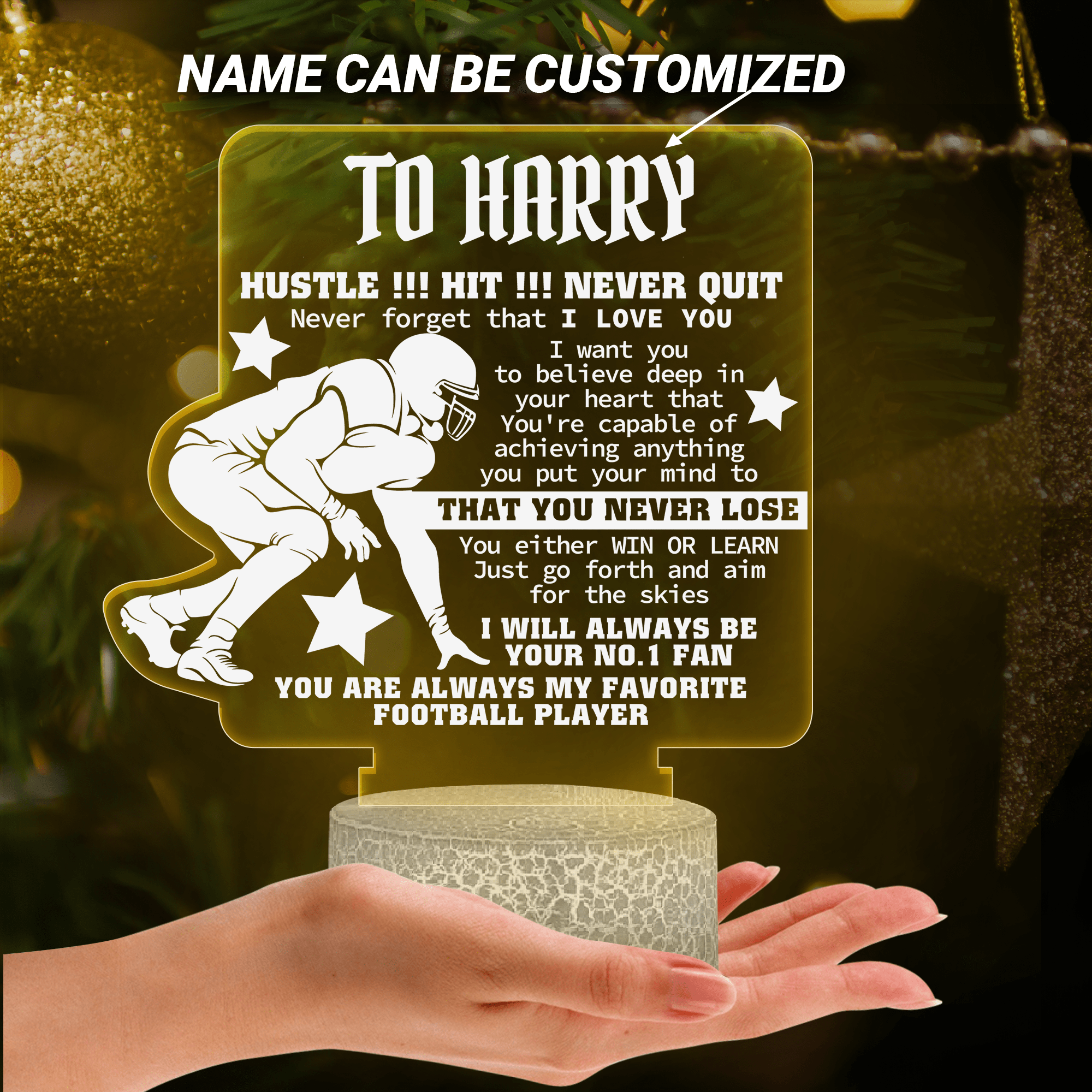 Personalized 3D Led Light - American Football - To My Son - Never Forget That I Love You - Glca16008