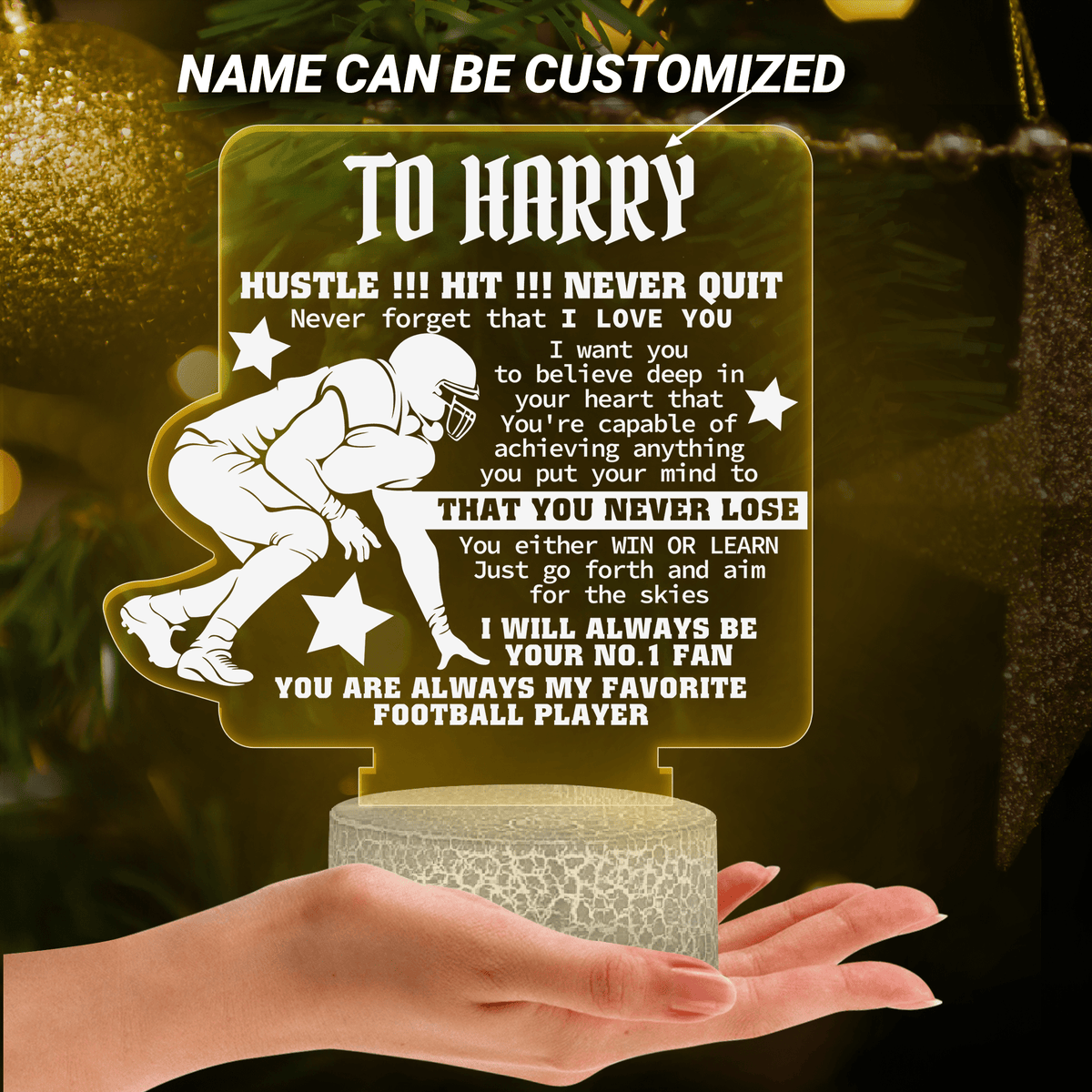 Personalized 3D Led Light - American Football - To My Son - Never Forget That I Love You - Glca16008