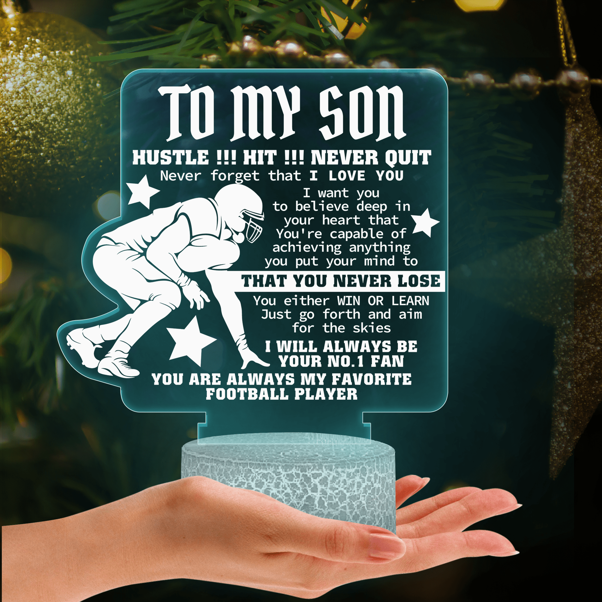 Personalized 3D Led Light - American Football - To My Son - Never Forget That I Love You - Glca16008