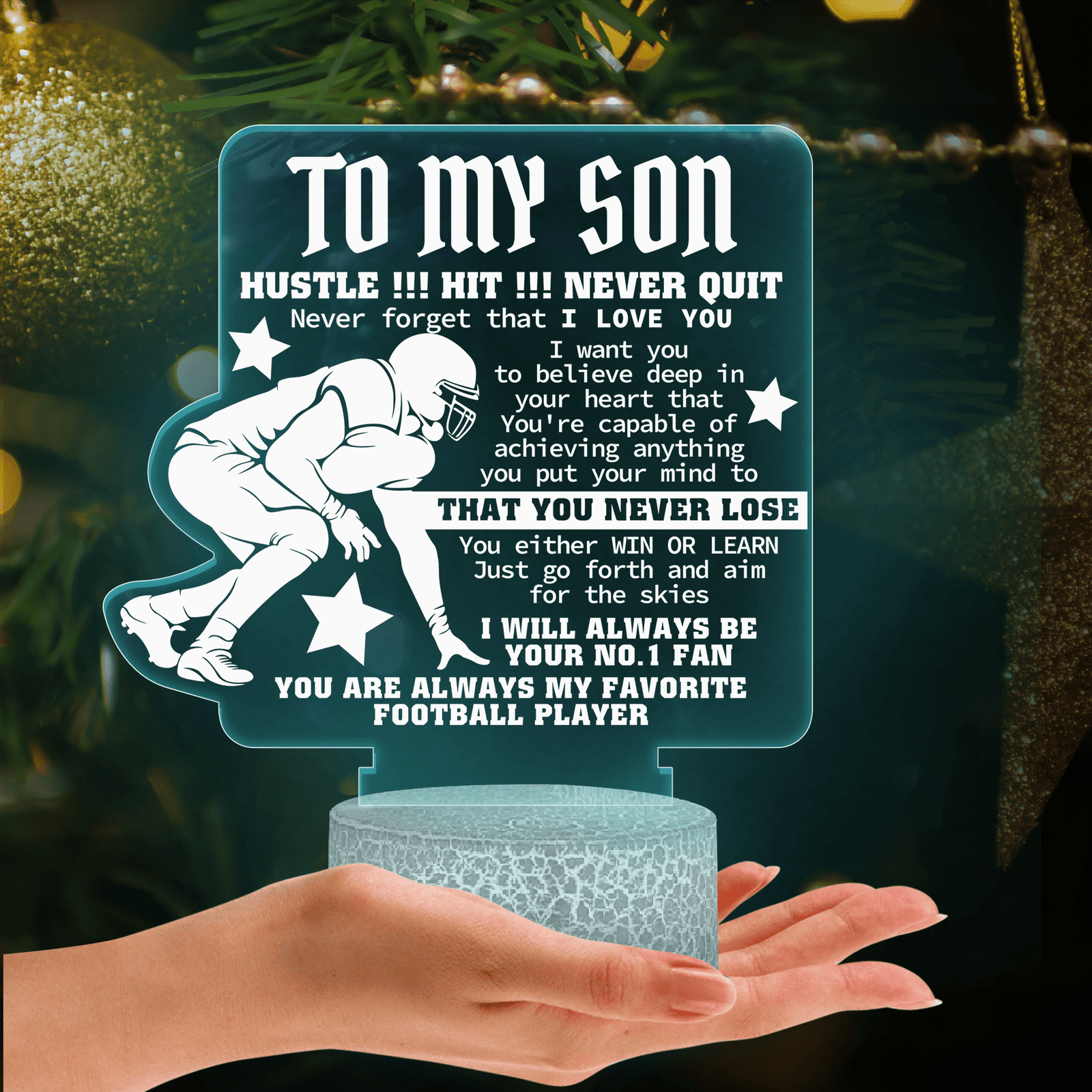 Personalized 3D Led Light - American Football - To My Son - Never Forget That I Love You - Glca16008