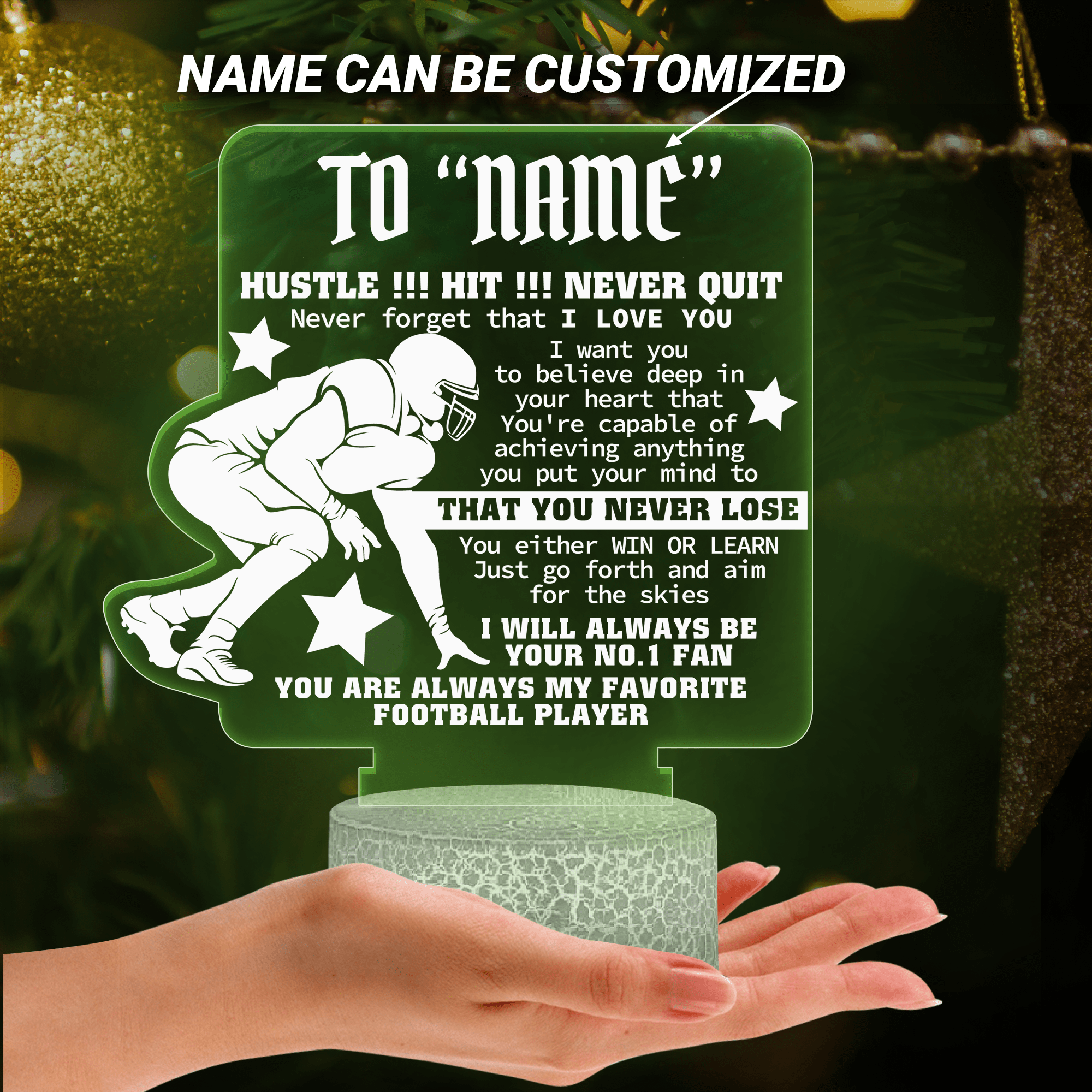 Personalized 3D Led Light - American Football - To My Son - Never Forget That I Love You - Glca16008