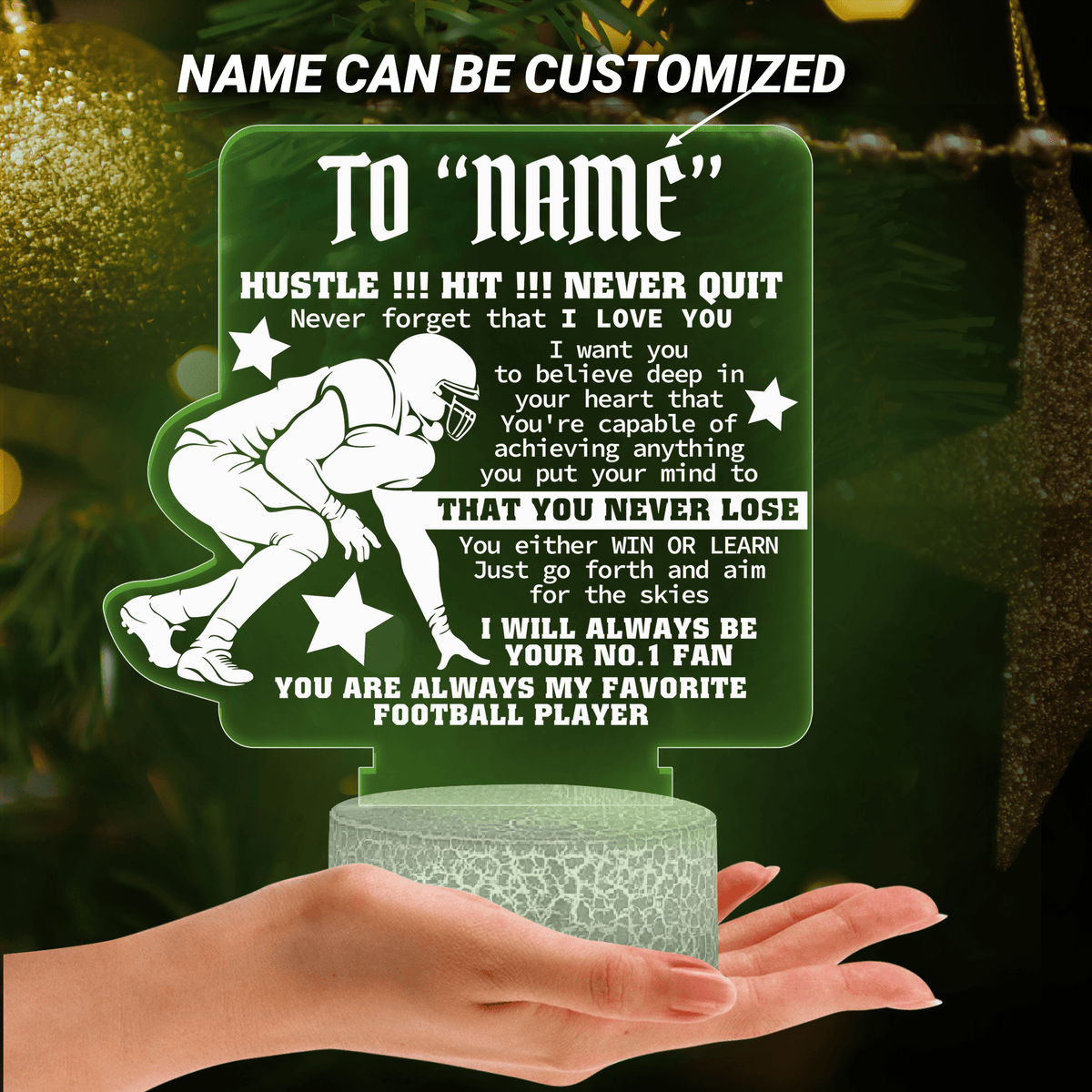 Personalized 3D Led Light - American Football - To My Son - Never Forget That I Love You - Glca16008