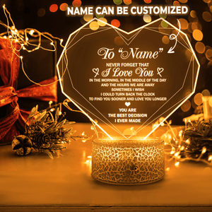 Personalized 3D Led Light - Family - To My Wife - Never Forget That I Love You - Glca15007