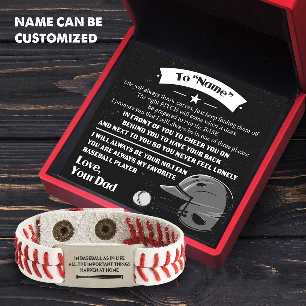 Personalized Baseball Bracelet - Baseball - To My Son - From Dad - Life Will Always Throw Curves - Gbzj16006
