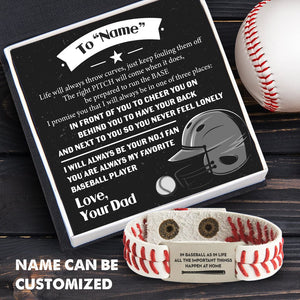 Personalized Baseball Bracelet - Baseball - To My Son - From Dad - Life Will Always Throw Curves - Gbzj16006