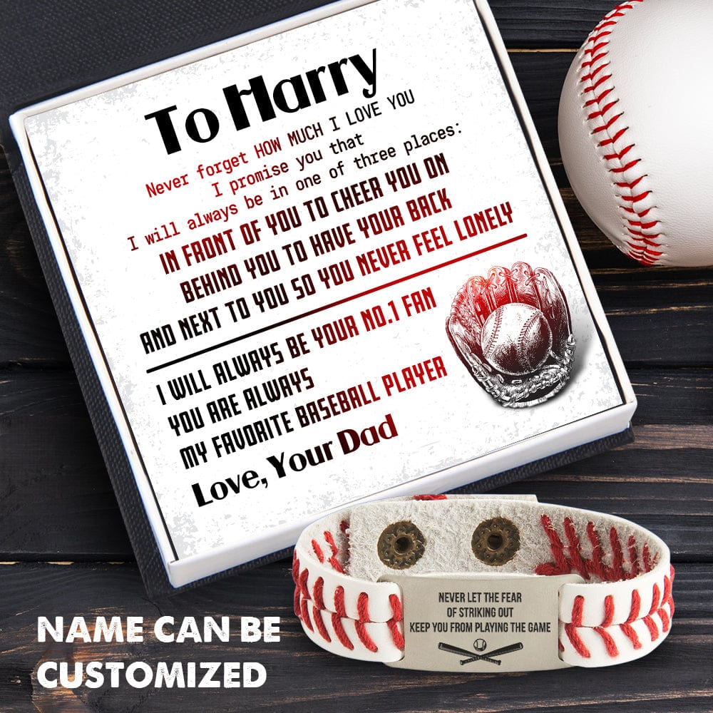 Personalized Baseball Bracelet - Baseball - To My Son - From Dad - My Favorite Baseball Player - Gbzj16002