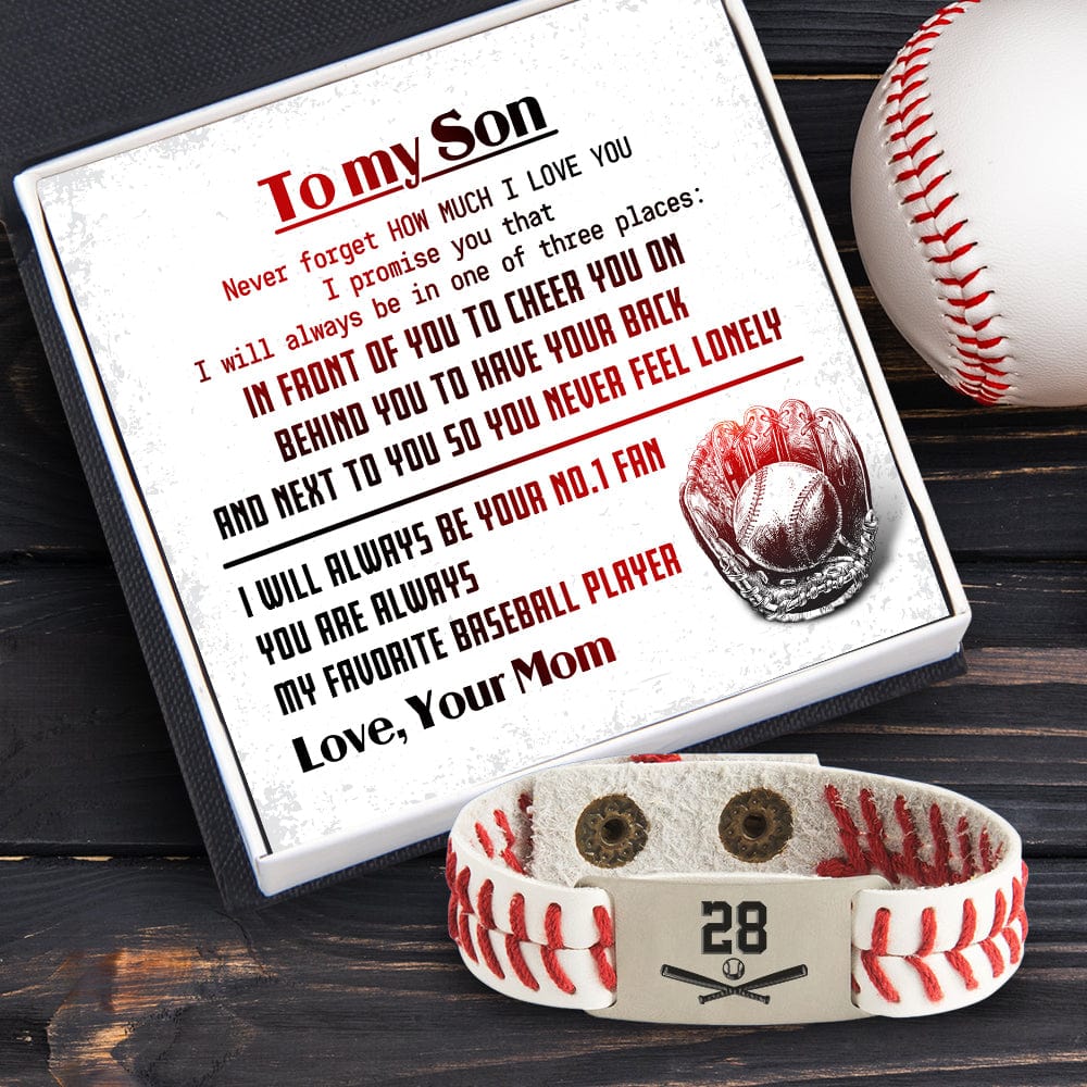 Personalized Baseball Bracelet - Baseball - To My Son - I Will Always Be Your No.1 Fan - Gbzj16020