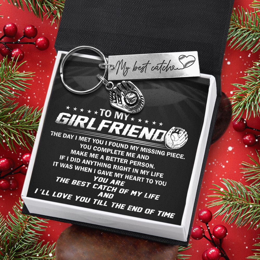 Personalized Baseball Glove Keychain - To My Girlfriend - The Day I Met You I Found My Missing Piece - Gkax13001