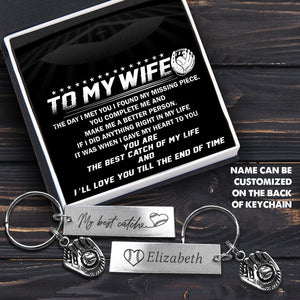 Personalized Baseball Glove Keychain - To My Wife - The Day I Met You I Found My Missing Piece - Gkax15001