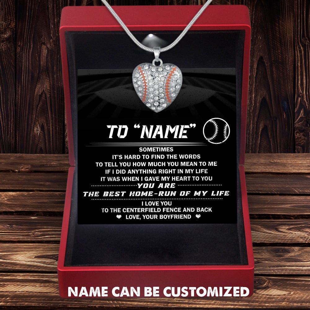 Personalized Baseball Heart Necklace - To My Girlfriend - How Much You Mean To Me - Gnd13002