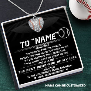 Personalized Baseball Heart Necklace - To My Girlfriend - How Much You Mean To Me - Gnd13002