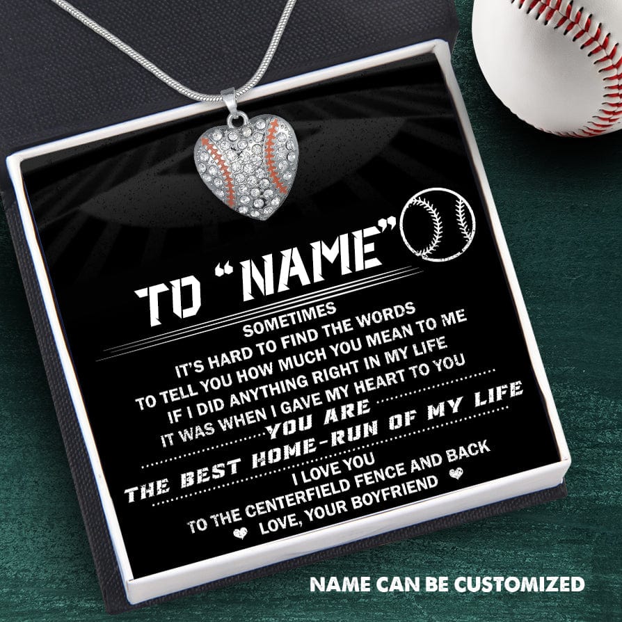 Personalized Baseball Heart Necklace - To My Girlfriend - How Much You Mean To Me - Gnd13002