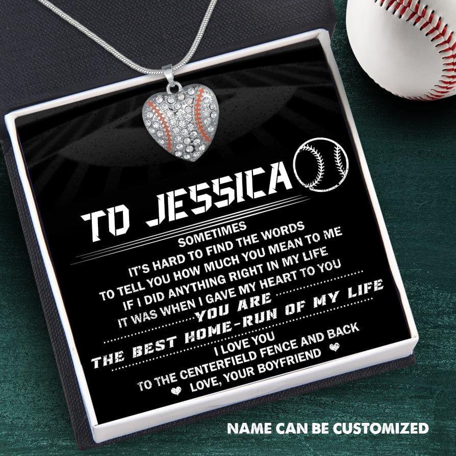 Personalized Baseball Heart Necklace - To My Girlfriend - How Much You Mean To Me - Gnd13002