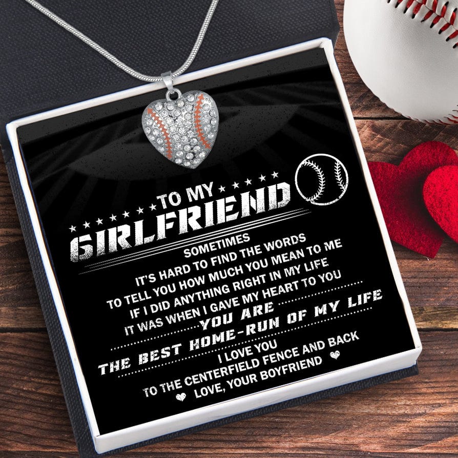 Personalized Baseball Heart Necklace - To My Girlfriend - How Much You Mean To Me - Gnd13002