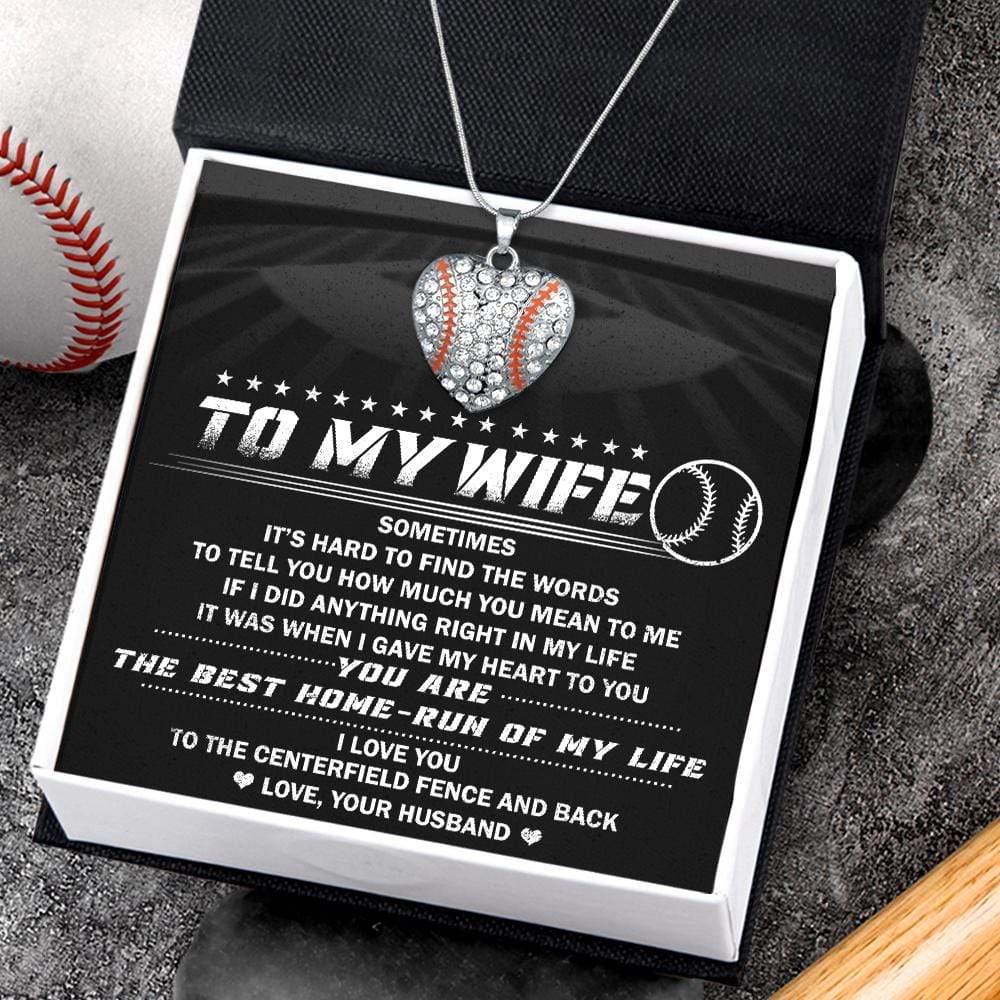 Personalized Baseball Heart Necklace - To My Wife - How Much You Mean To Me - Gnd15002