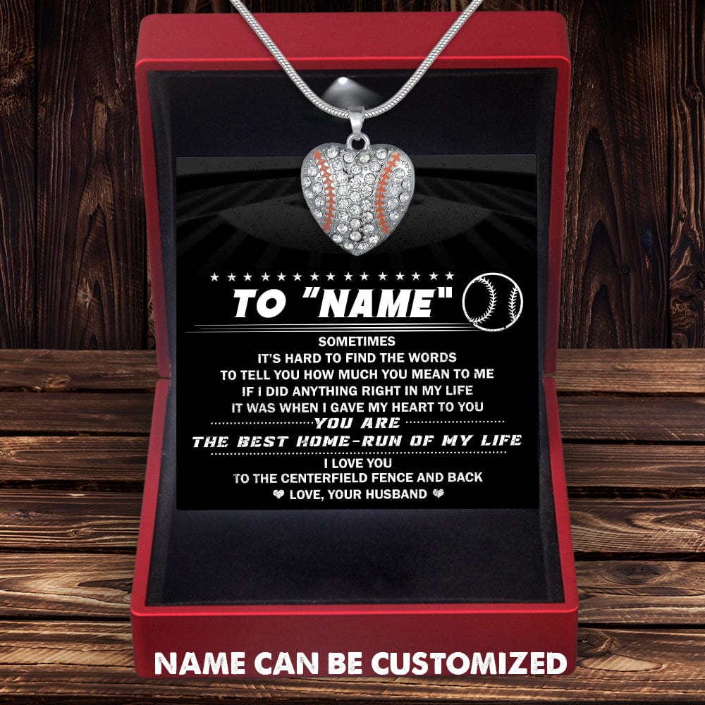 Personalized Baseball Heart Necklace - To My Wife - How Much You Mean To Me - Gnd15002