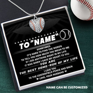 Personalized Baseball Heart Necklace - To My Wife - How Much You Mean To Me - Gnd15002