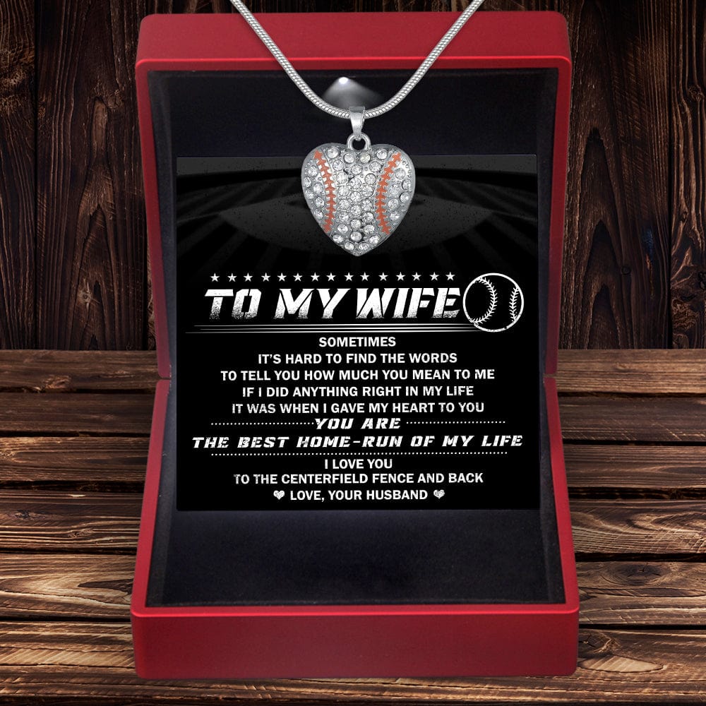 Personalized Baseball Heart Necklace - To My Wife - How Much You Mean To Me - Gnd15002