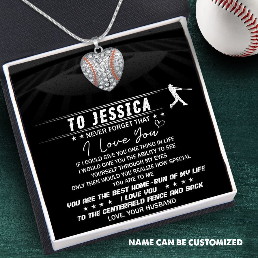 Personalized Baseball Heart Necklace - To My Wife - If I Could Give You One Thing In Life - Gnd15003
