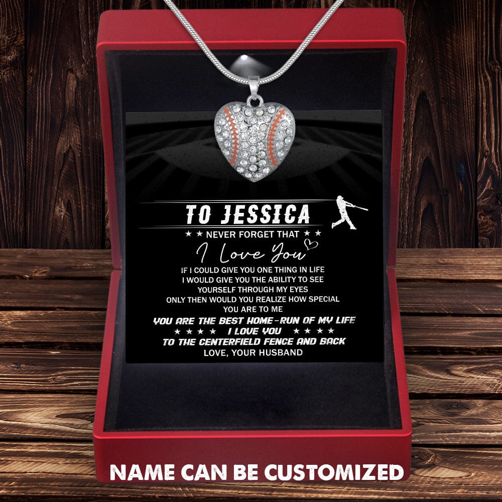 Personalized Baseball Heart Necklace - To My Wife - If I Could Give You One Thing In Life - Gnd15003