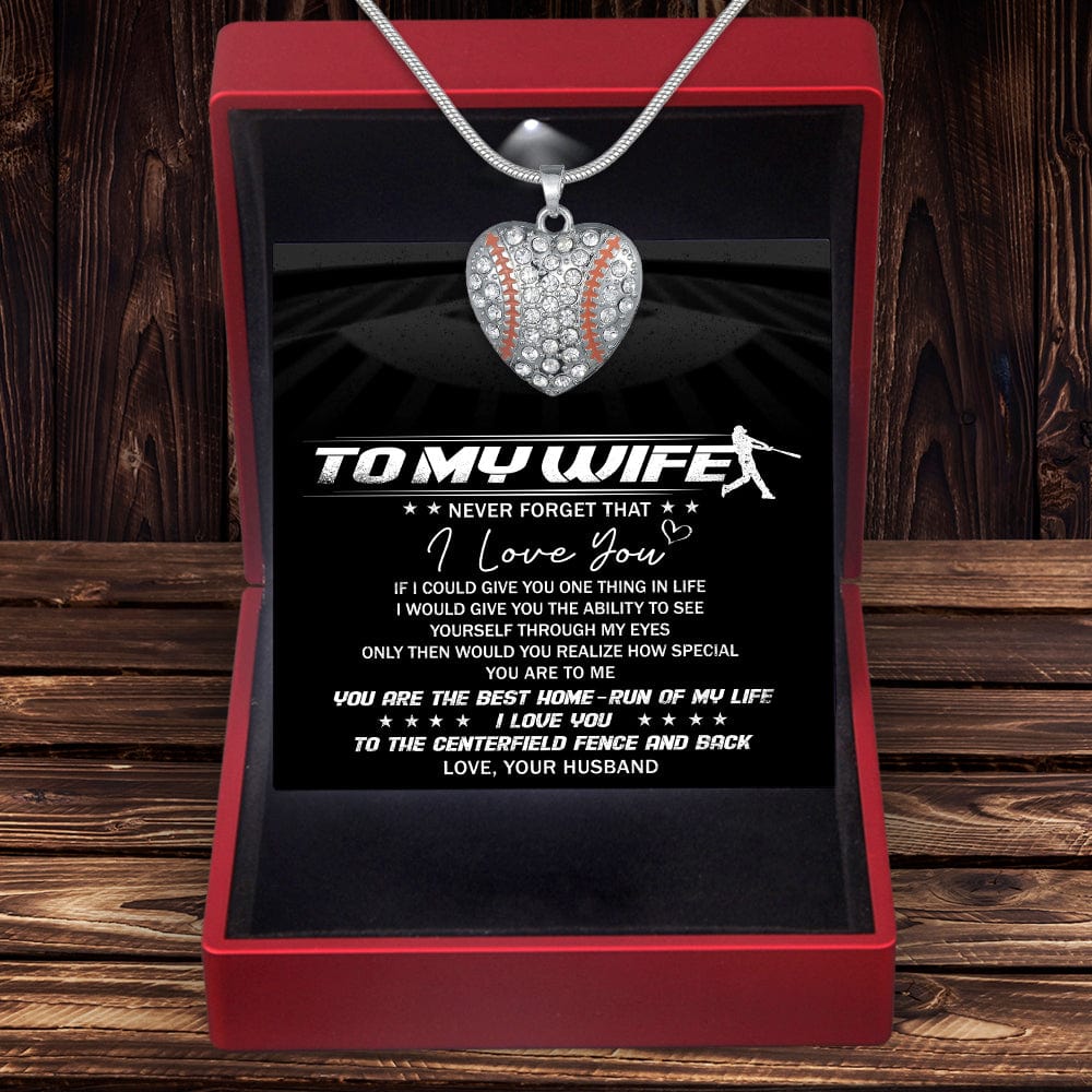 Personalized Baseball Heart Necklace - To My Wife - If I Could Give You One Thing In Life - Gnd15003