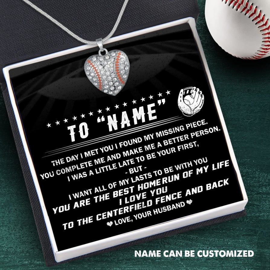 Personalized Baseball Heart Necklace - To My Wife - The Day I Met You I Found My Missing Piece - Gnd15001
