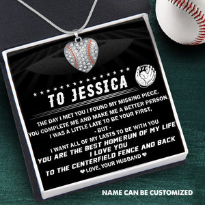 Personalized Baseball Heart Necklace - To My Wife - The Day I Met You I Found My Missing Piece - Gnd15001
