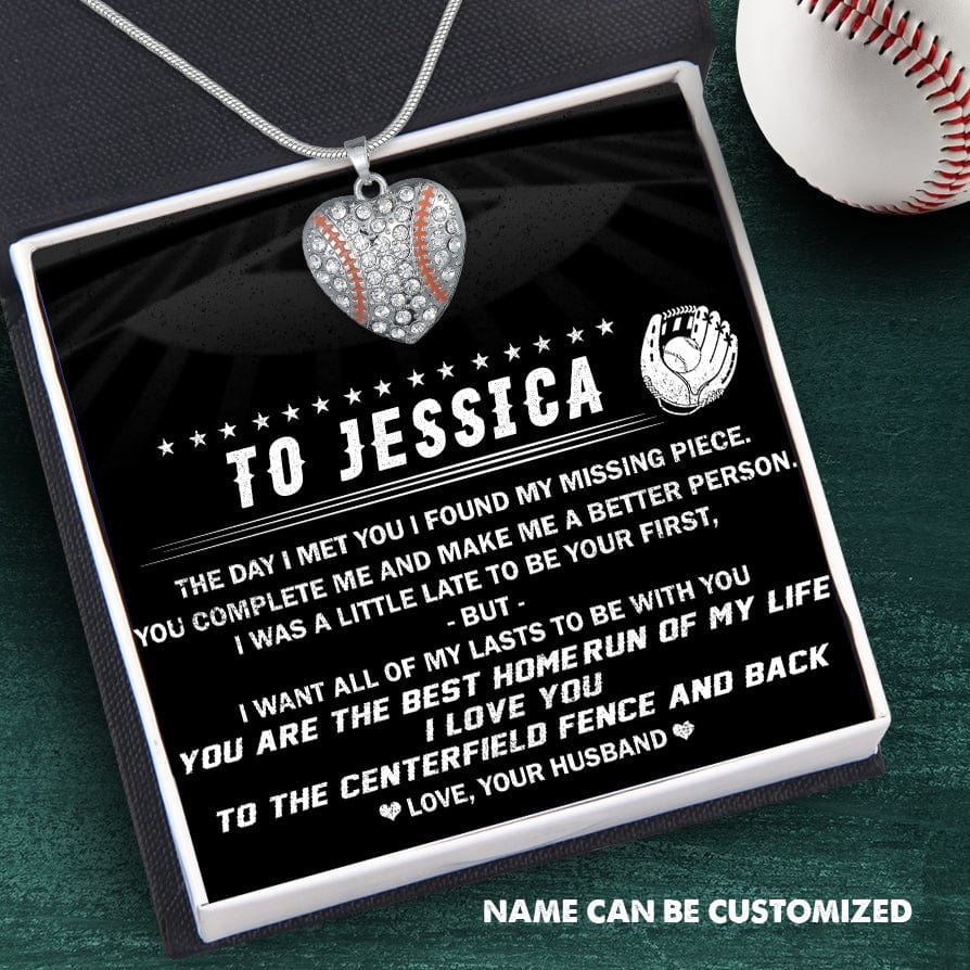 Personalized Baseball Heart Necklace - To My Wife - The Day I Met You I Found My Missing Piece - Gnd15001