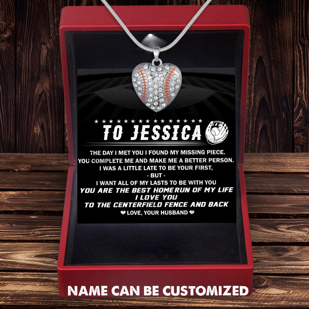 Personalized Baseball Heart Necklace - To My Wife - The Day I Met You I Found My Missing Piece - Gnd15001